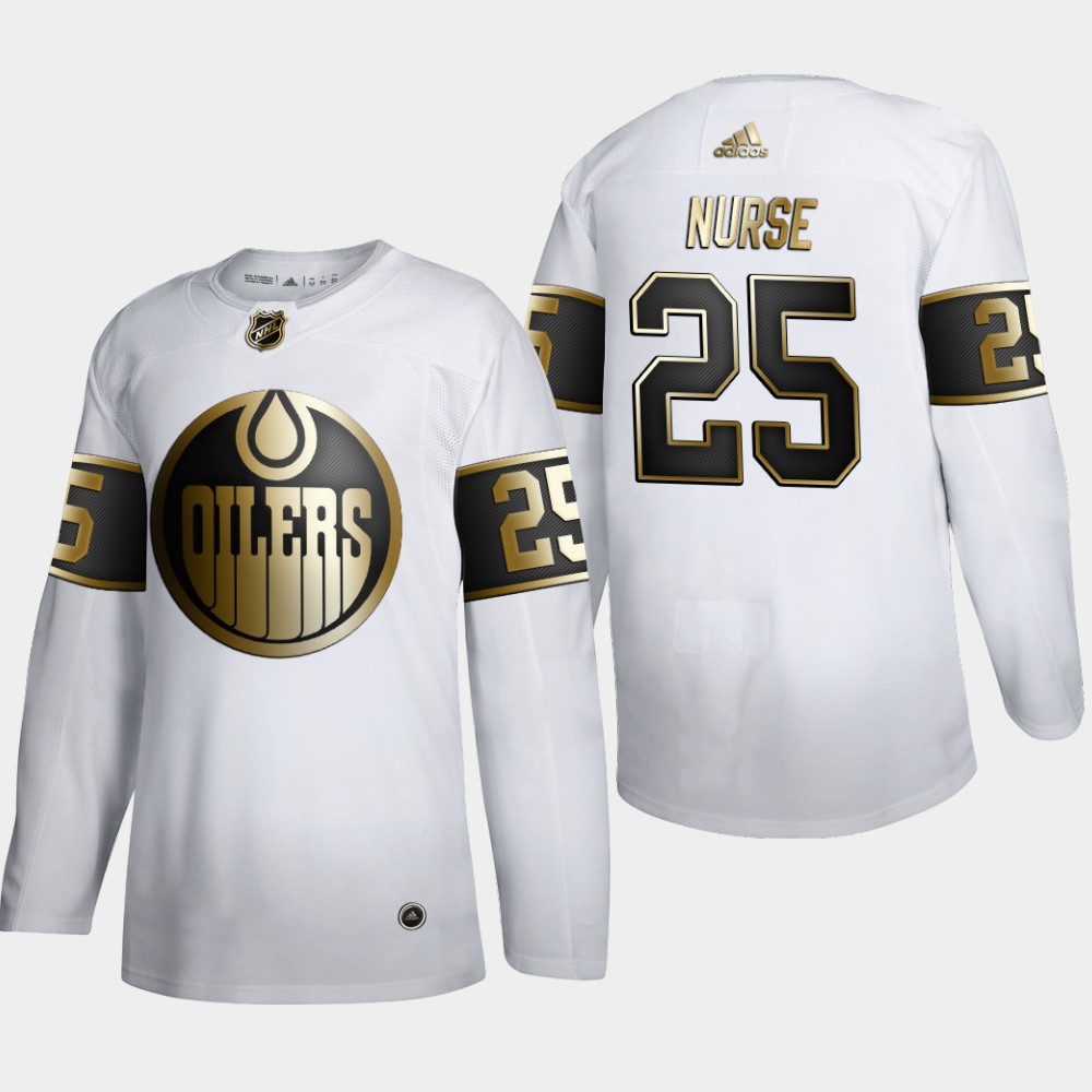 Edmonton Oilers #25 Darnell Nurse Men Adidas White Golden Edition Limited Stitched NHL Jersey